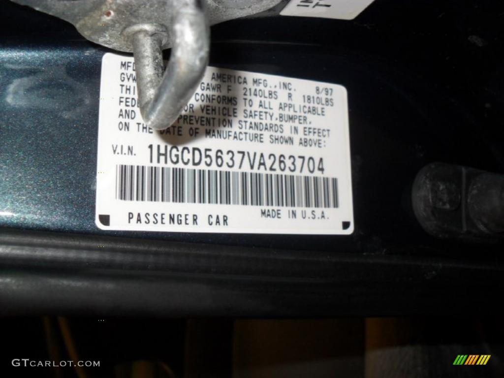 1997 Accord LX Sedan - Mystic Blue Pearl / Gray photo #7