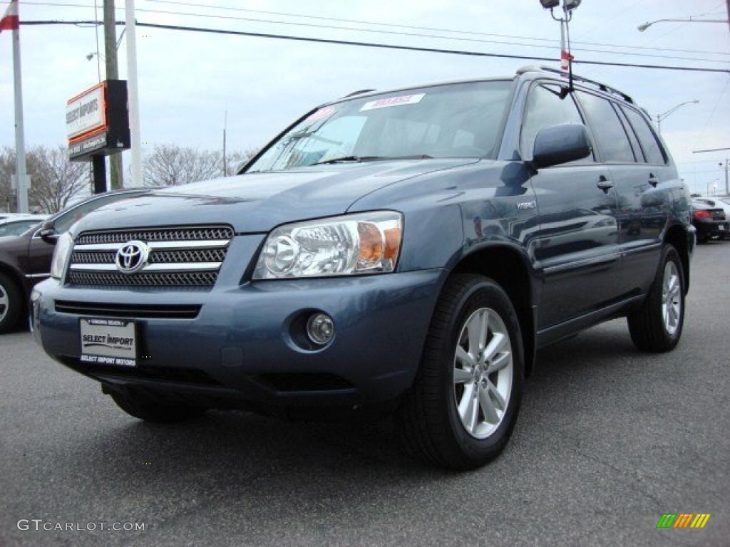 2007 Highlander Hybrid 4WD - Bluestone Metallic / Ash Gray photo #1