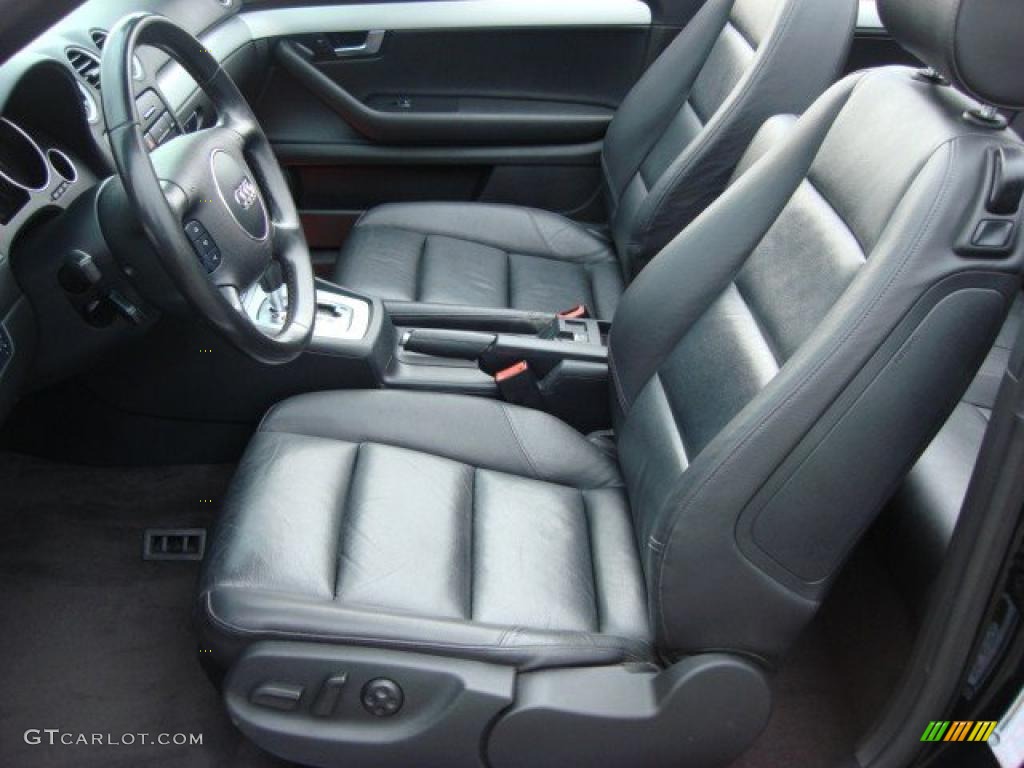 Ebony Interior 2006 Audi A4 1.8T Cabriolet Photo #46623400