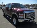 2008 Dark Toreador Red Ford F250 Super Duty Lariat Crew Cab 4x4  photo #5