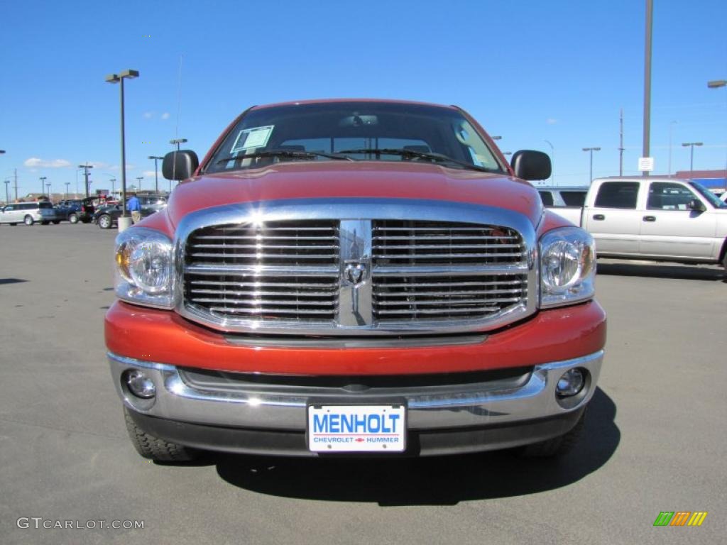 2008 Ram 1500 Big Horn Edition Quad Cab 4x4 - Sunburst Orange Pearl / Medium Slate Gray photo #3