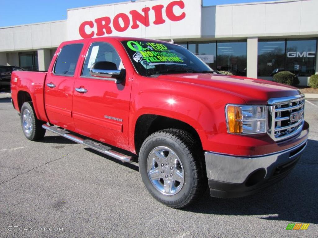 2010 Sierra 1500 SLE Crew Cab 4x4 - Fire Red / Ebony photo #1