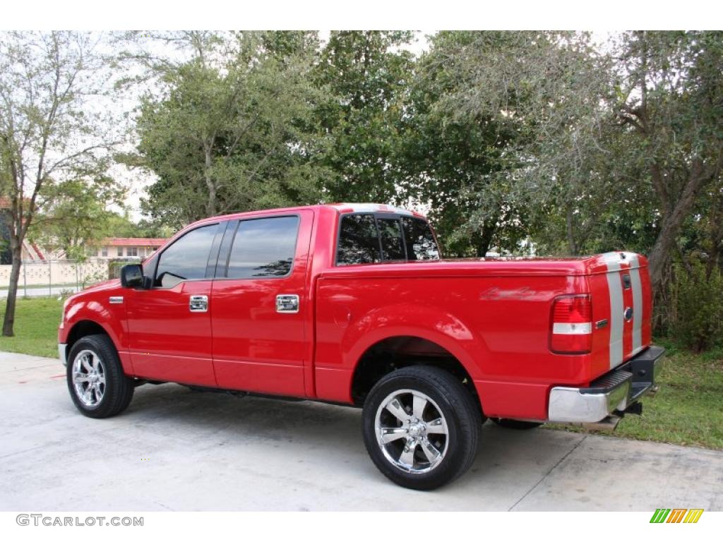 2004 F150 XLT SuperCrew 4x4 - Bright Red / Medium/Dark Flint photo #6