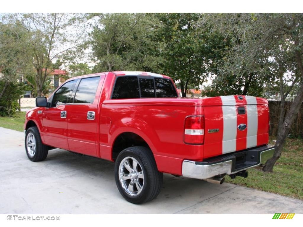 2004 F150 XLT SuperCrew 4x4 - Bright Red / Medium/Dark Flint photo #7