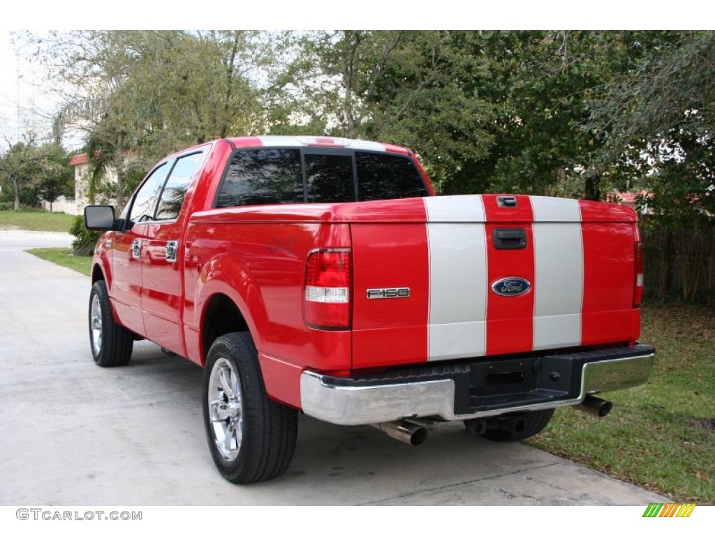 2004 F150 XLT SuperCrew 4x4 - Bright Red / Medium/Dark Flint photo #8