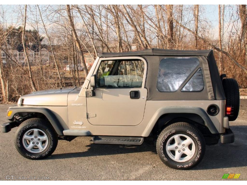 Light Khaki Metallic 2003 Jeep Wrangler Sport 4x4 Exterior Photo #46635848