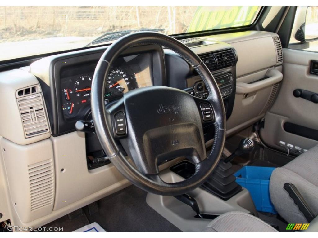 Khaki Interior 2003 Jeep Wrangler Sport 4x4 Photo #46635854