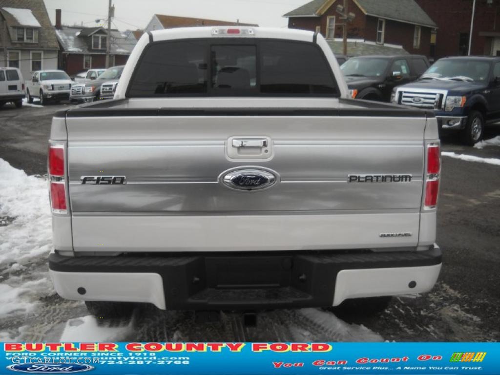 2011 F150 Platinum SuperCrew - White Platinum Metallic Tri-Coat / Steel Gray/Black photo #4