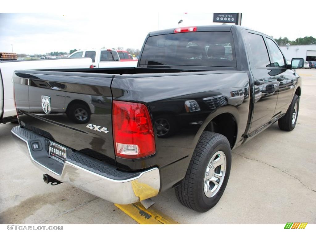 2010 Ram 1500 SLT Crew Cab 4x4 - Brilliant Black Crystal Pearl / Dark Slate Gray photo #7