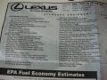 2009 Lexus RX 350 AWD Window Sticker
