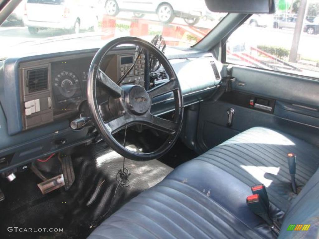 Blue Interior 1990 Chevrolet C/K C2500 Silverado Extended Cab Photo #46642652