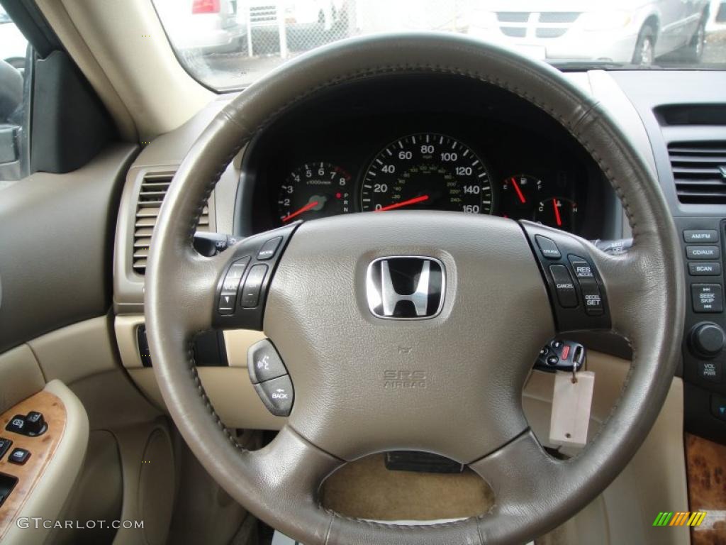 2003 Honda Accord EX V6 Sedan Ivory Steering Wheel Photo #46644230