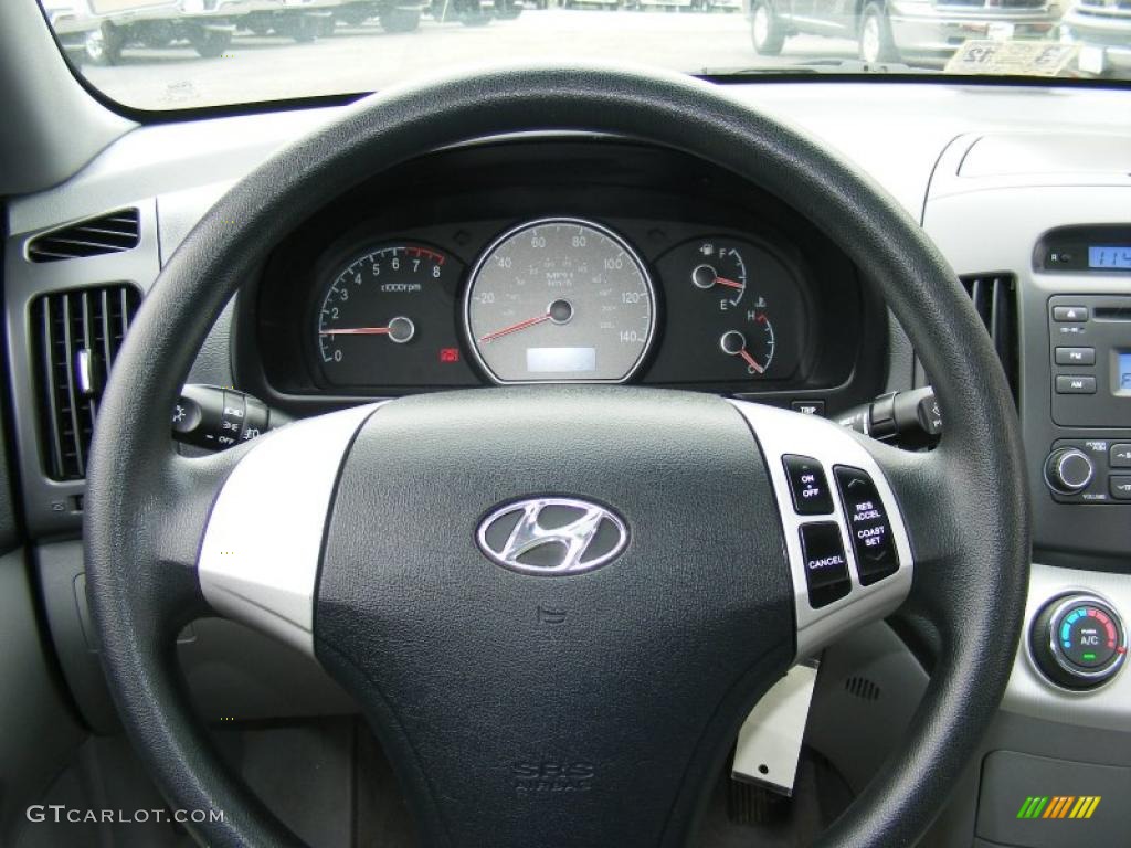 2007 Hyundai Elantra GLS Sedan Gray Steering Wheel Photo #46650389