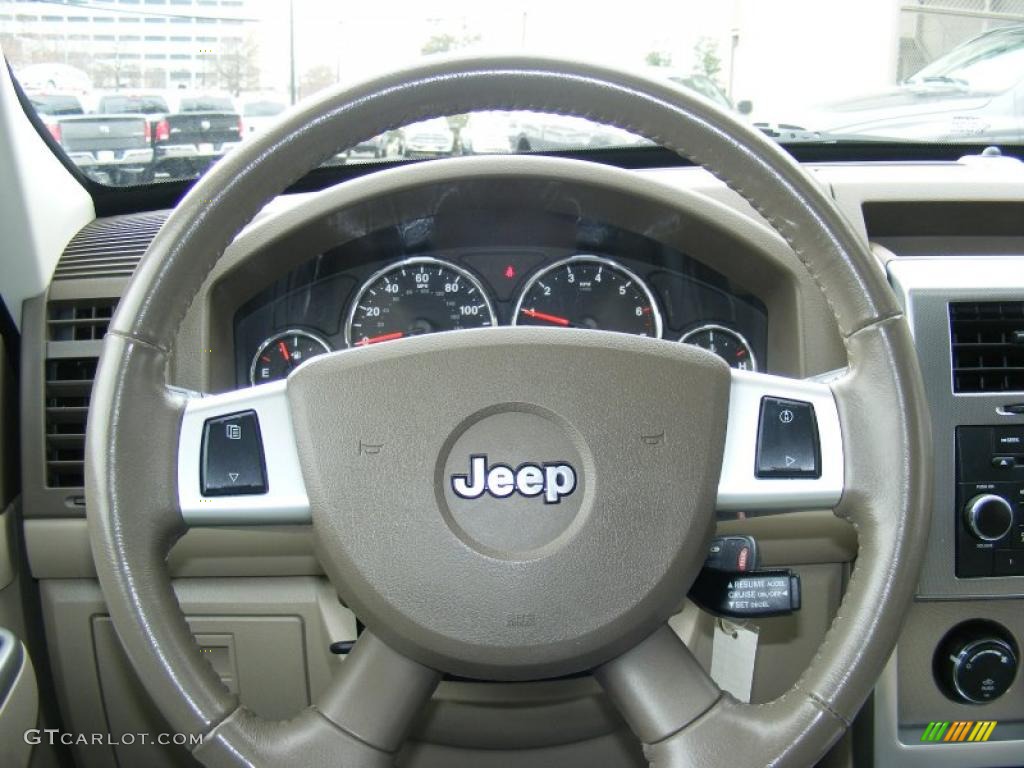 2009 Jeep Liberty Limited 4x4 Light Pebble Beige Steering Wheel Photo #46651097