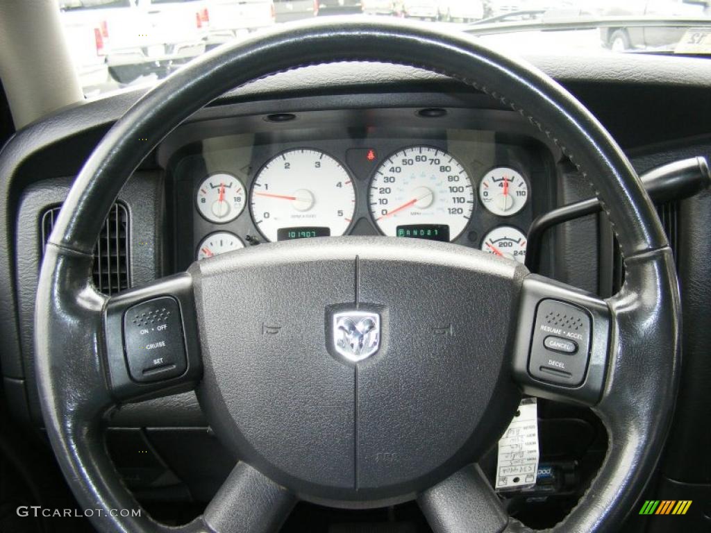2005 Dodge Ram 3500 Laramie Quad Cab 4x4 Dually Dark Slate Gray Steering Wheel Photo #46651976