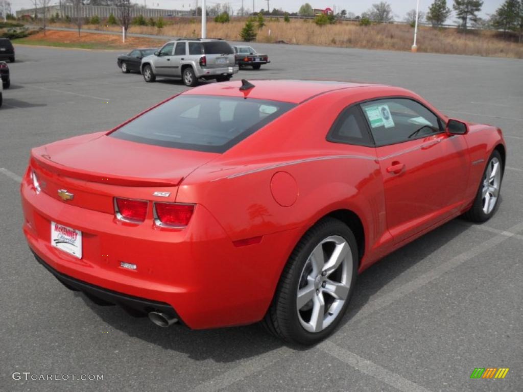 Inferno Orange Metallic 2011 Chevrolet Camaro SS Coupe Exterior Photo #46656794
