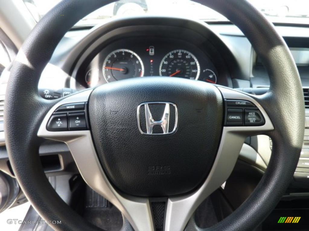 2009 Honda Accord EX Coupe Black Steering Wheel Photo #46656869