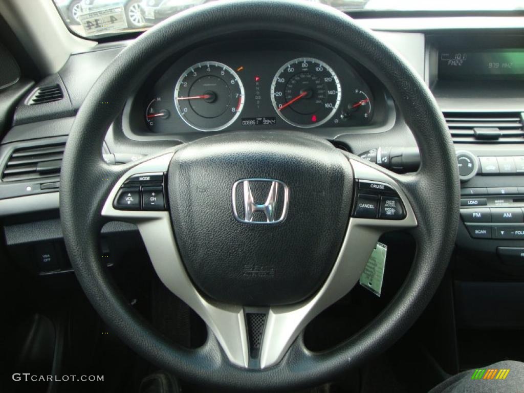 2010 Honda Accord LX-S Coupe Black Steering Wheel Photo #46656884