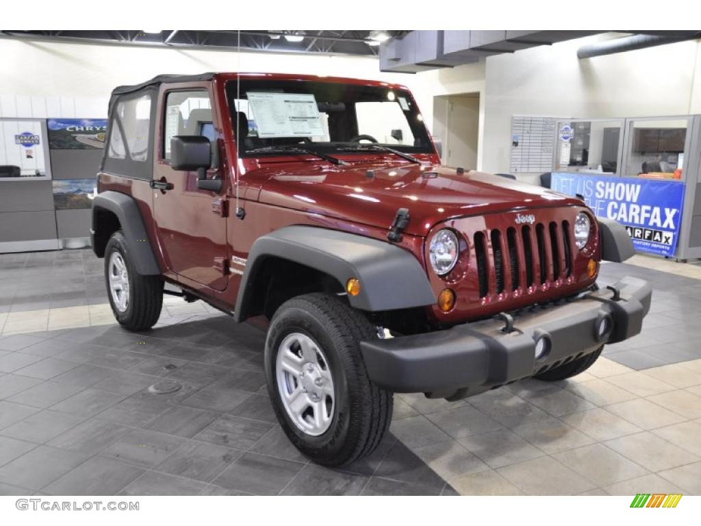 2011 Wrangler Sport 4x4 - Deep Cherry Red Crystal Pearl / Black photo #4