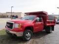 Front 3/4 View of 2008 Sierra 3500HD Regular Cab 4x4 Chassis Dump Truck