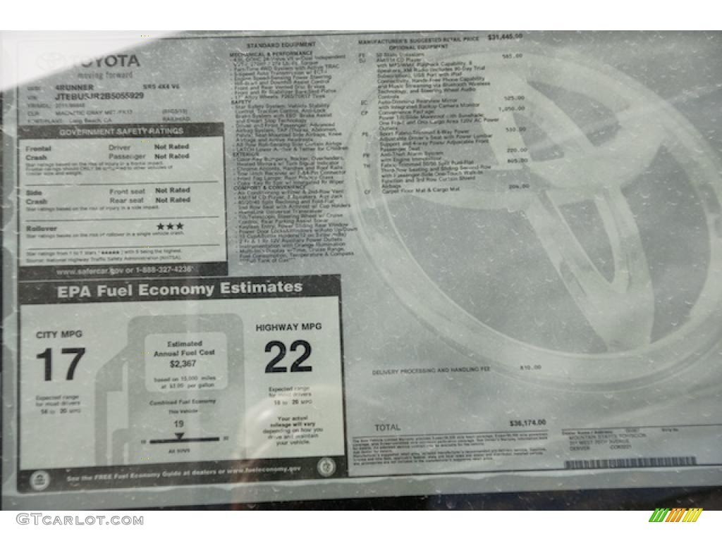 2011 4Runner SR5 4x4 - Magnetic Gray Metallic / Graphite photo #12