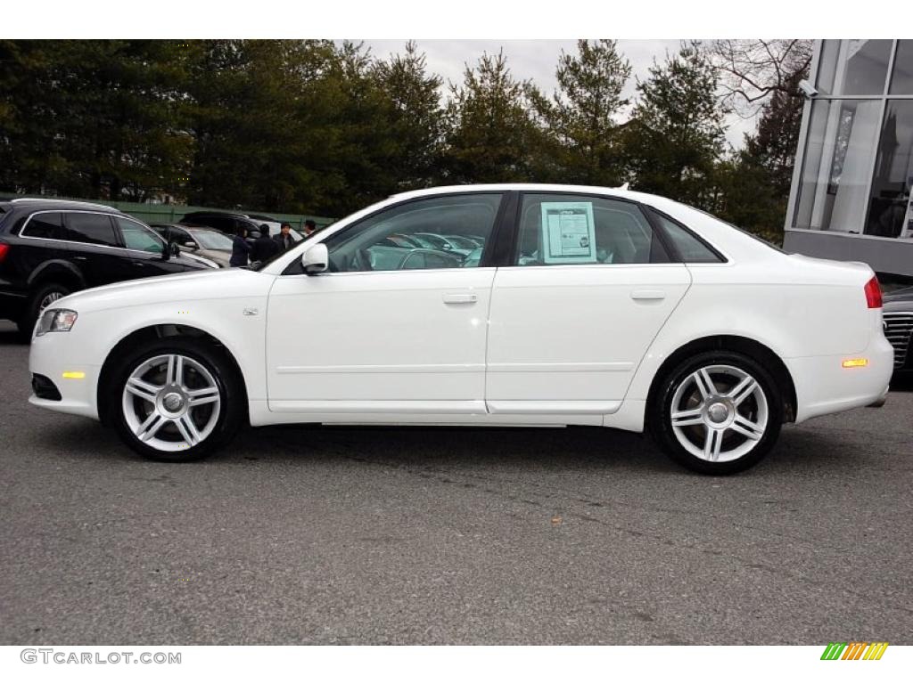 2008 A4 2.0T quattro S-Line Sedan - Ibis White / Black photo #5