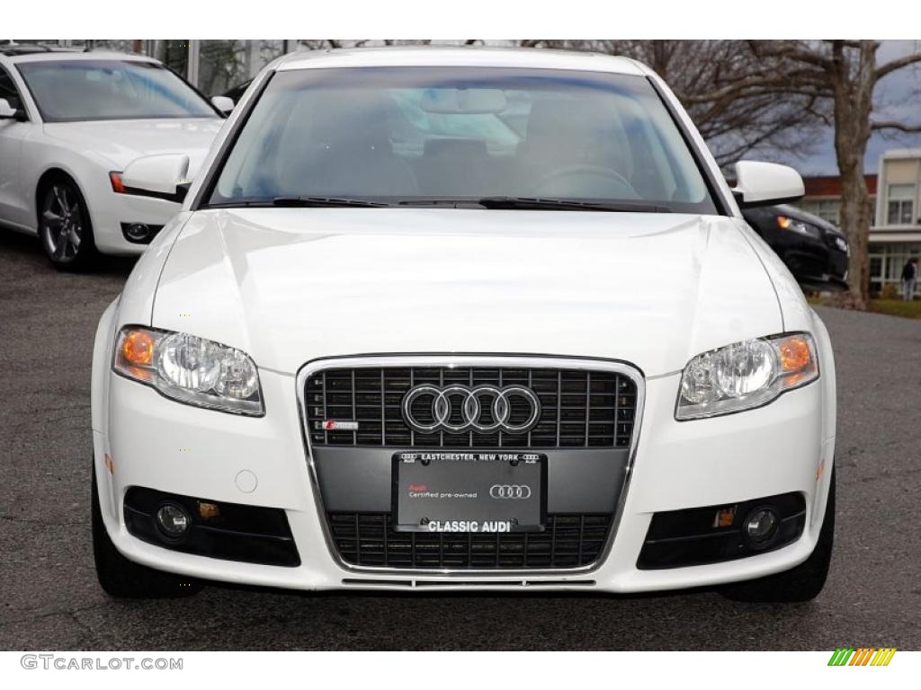 2008 A4 2.0T quattro S-Line Sedan - Ibis White / Black photo #6