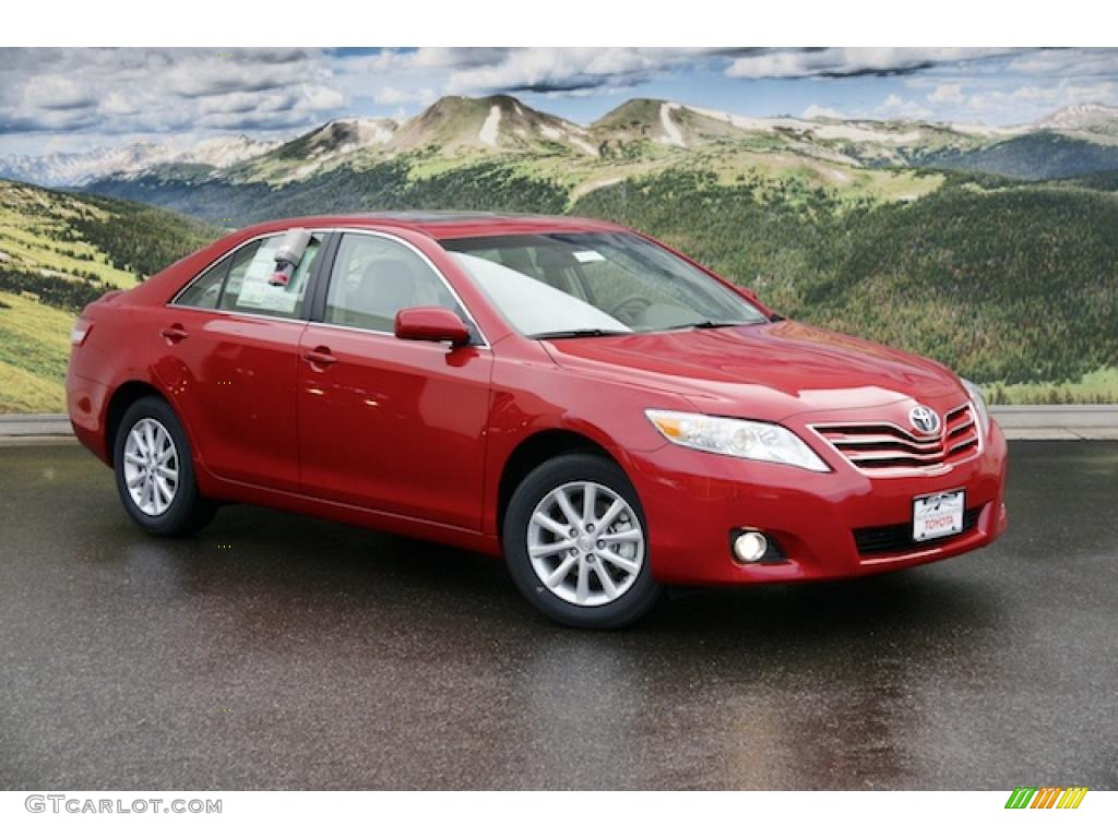 2011 Camry XLE V6 - Barcelona Red Metallic / Ash photo #1