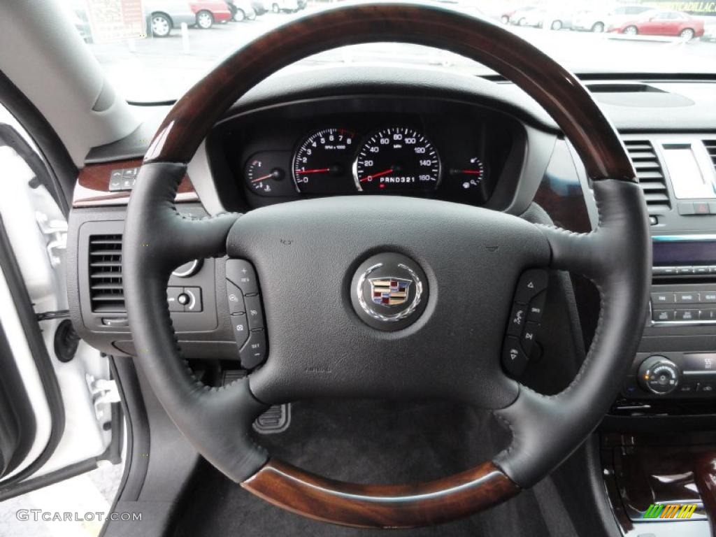 2009 Cadillac DTS Standard DTS Model Ebony Steering Wheel Photo #46661003