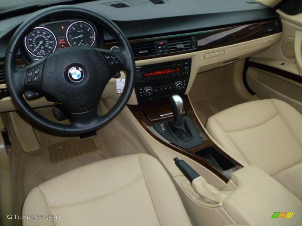 2009 BMW 3 Series 335d Sedan Beige Dashboard Photo #46661678