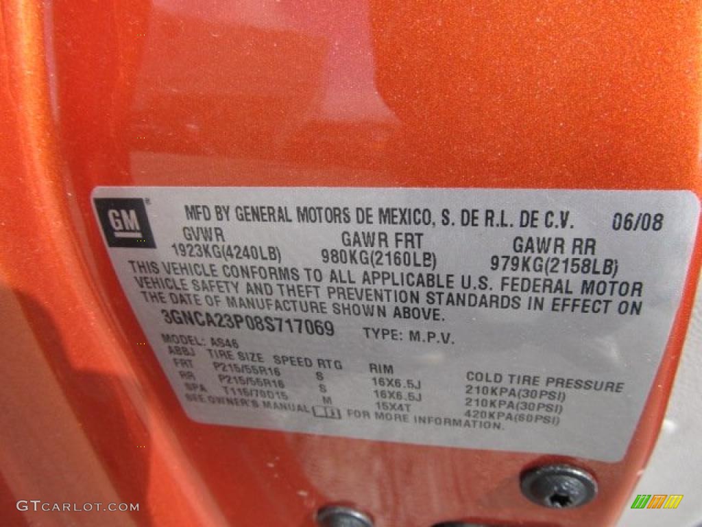 2008 Chevrolet HHR LT Info Tag Photo #46662035
