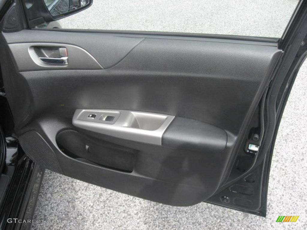 2010 Subaru Impreza WRX Sedan Carbon Black Door Panel Photo #46664345