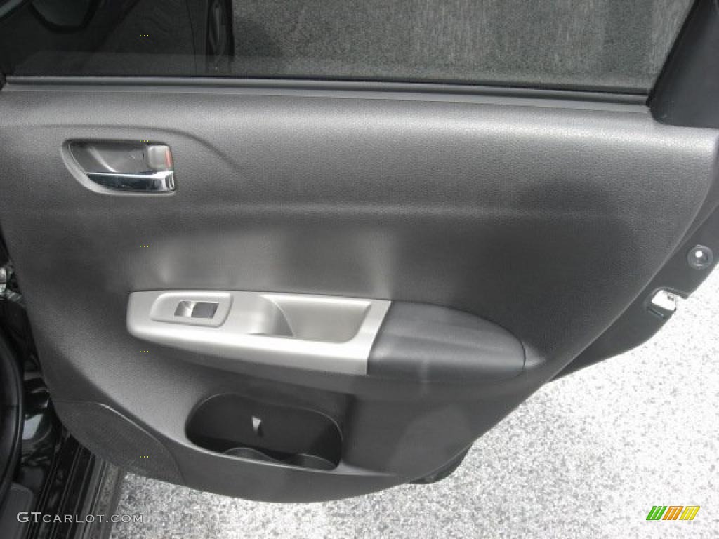 2010 Subaru Impreza WRX Sedan Carbon Black Door Panel Photo #46664360