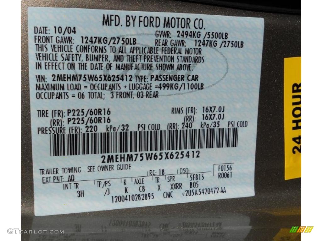 2005 Grand Marquis Color Code AQ for Arizona Beige Metallic Photo #46664645