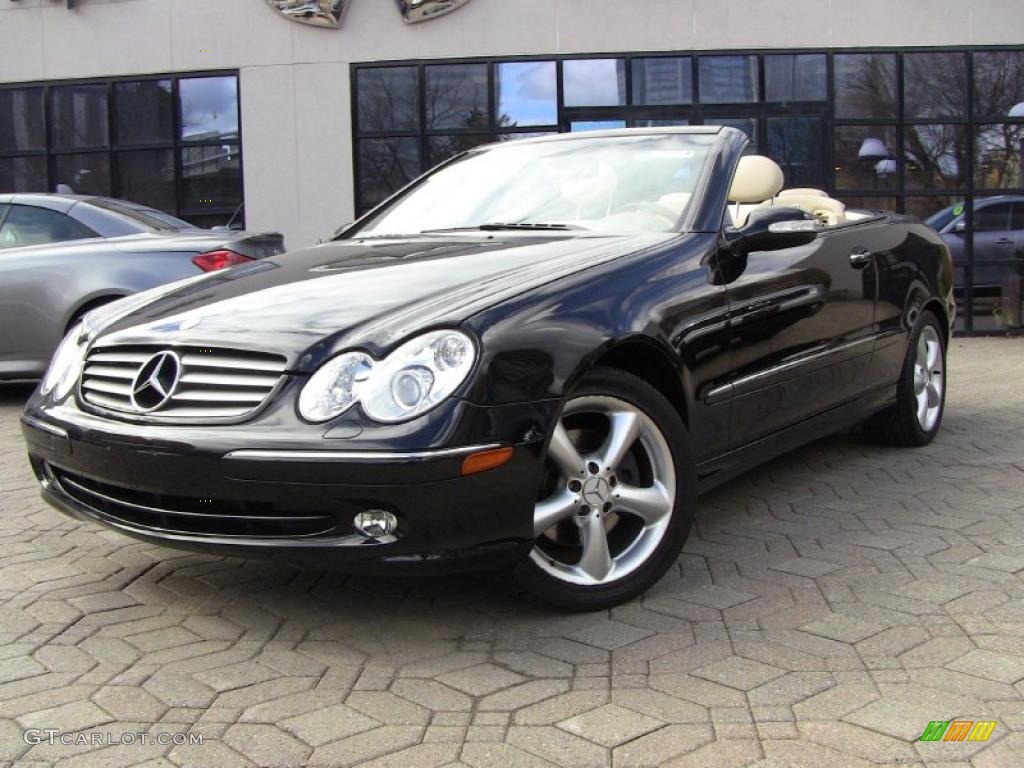 2005 CLK 320 Cabriolet - Black / Stone photo #1