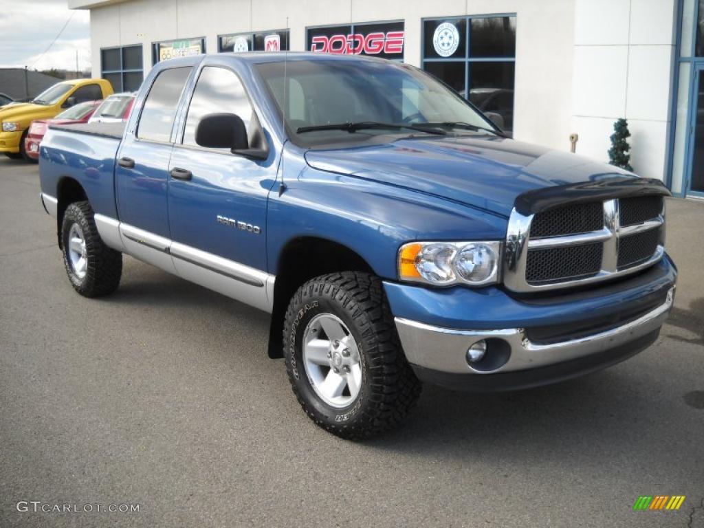 2002 Ram 1500 SLT Quad Cab 4x4 - Atlantic Blue Pearl / Taupe photo #20