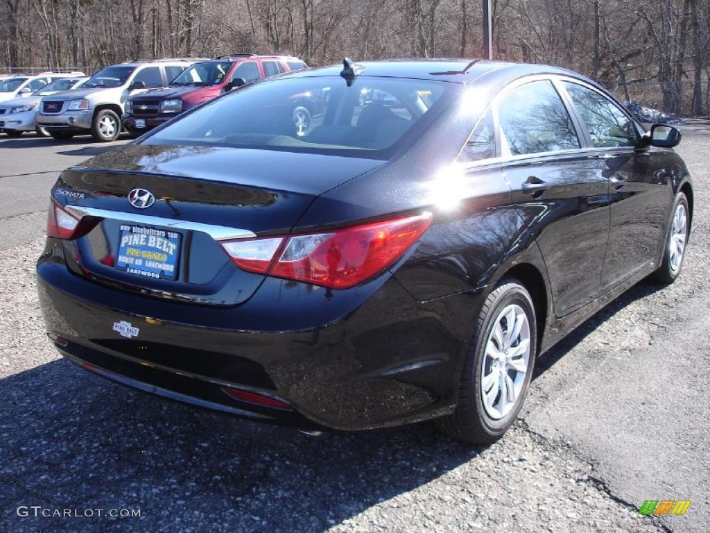2011 Sonata GLS - Midnight Black / Gray photo #4