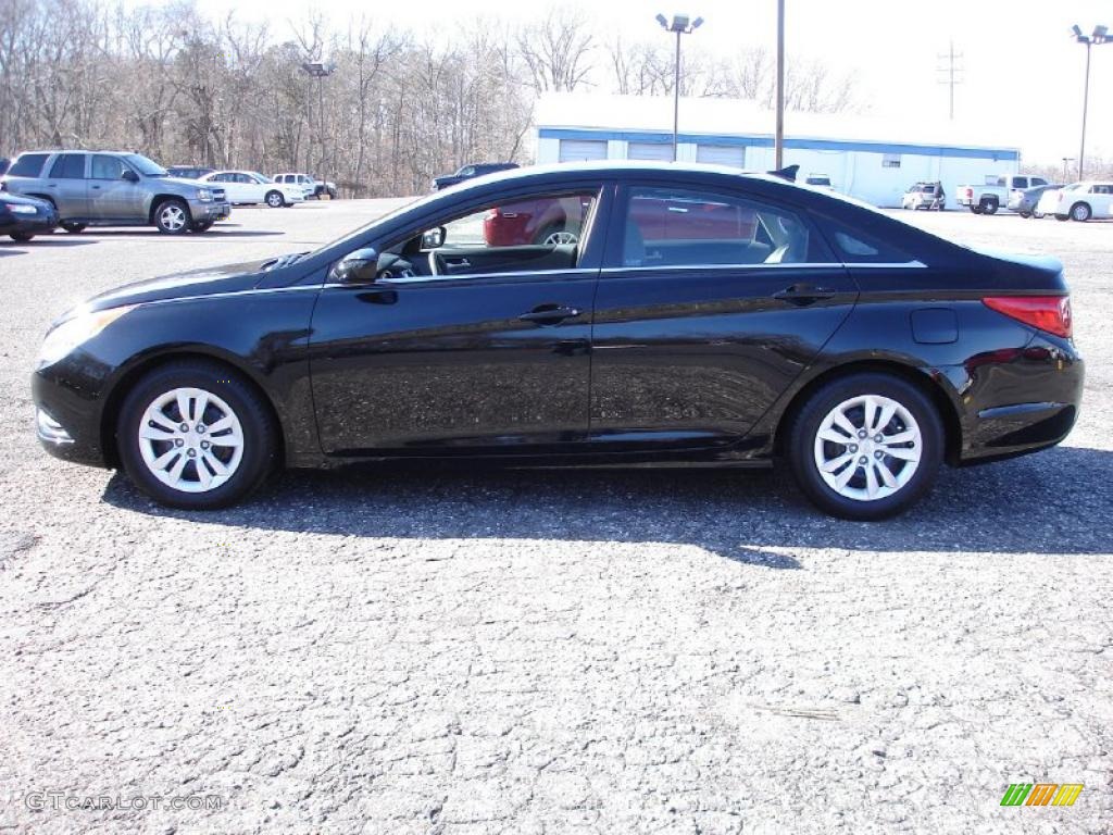 2011 Sonata GLS - Midnight Black / Gray photo #9