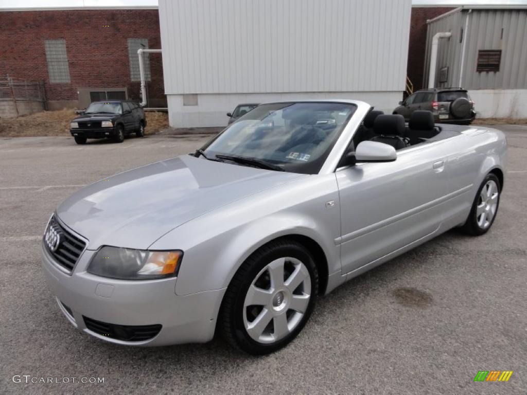 2004 A4 1.8T Cabriolet - Light Silver Metallic / Black photo #2