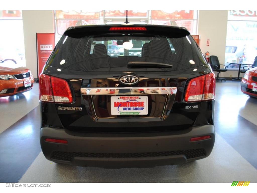 2011 Sorento EX V6 AWD - Ebony Black / Black photo #6