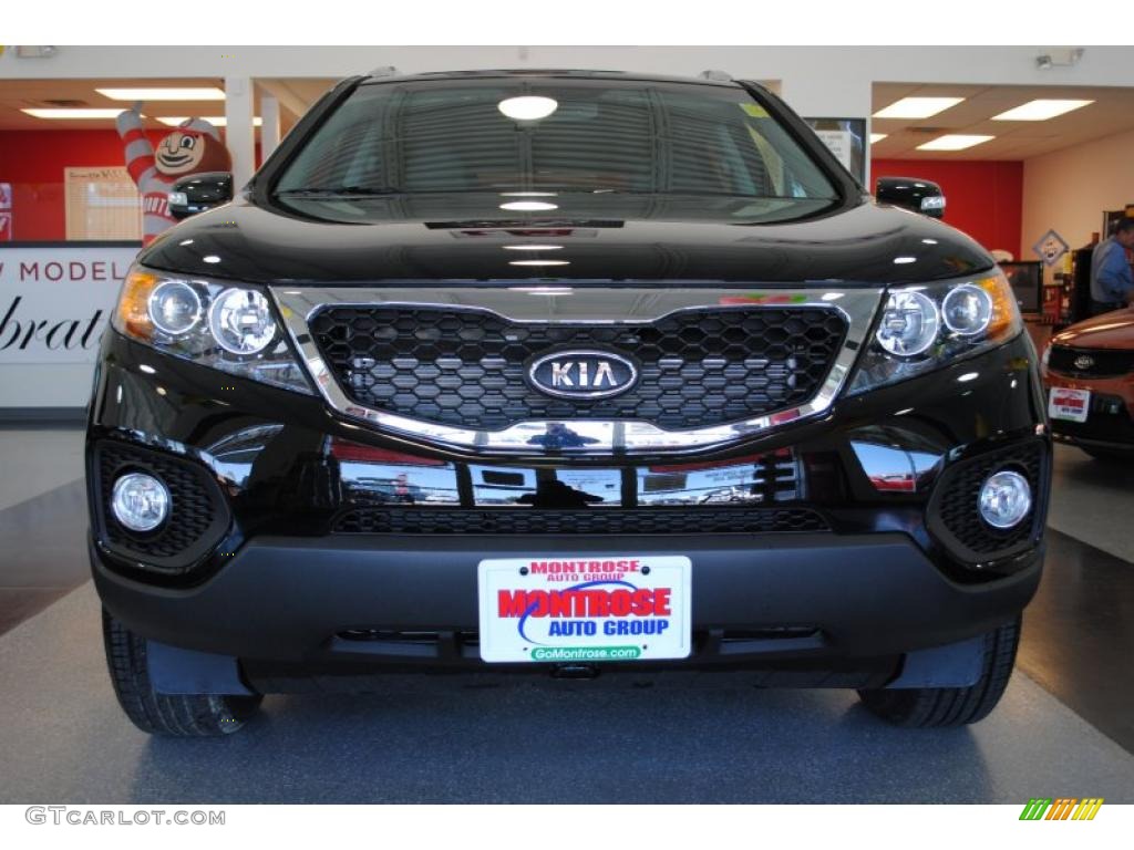 2011 Sorento EX V6 AWD - Ebony Black / Black photo #12