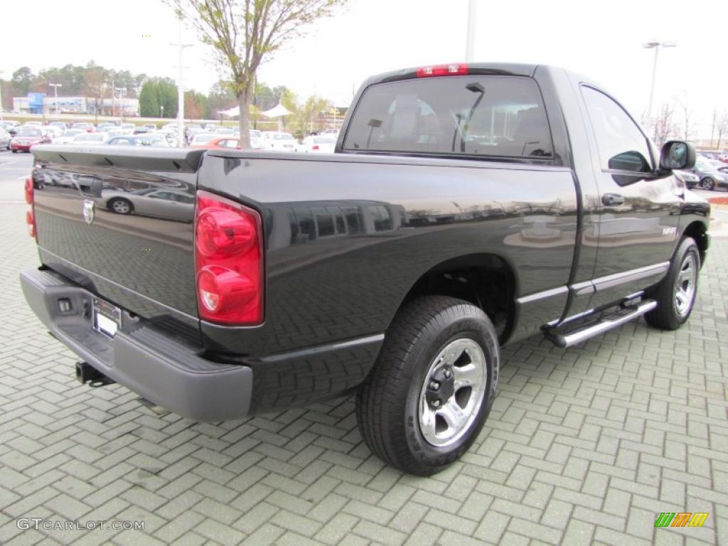 2008 Ram 1500 ST Regular Cab - Brilliant Black Crystal Pearl / Medium Slate Gray photo #5