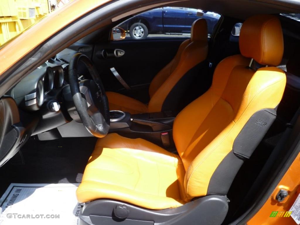 Burnt Orange/Carbon Black Interior 2003 Nissan 350Z Touring Coupe Photo #46673255