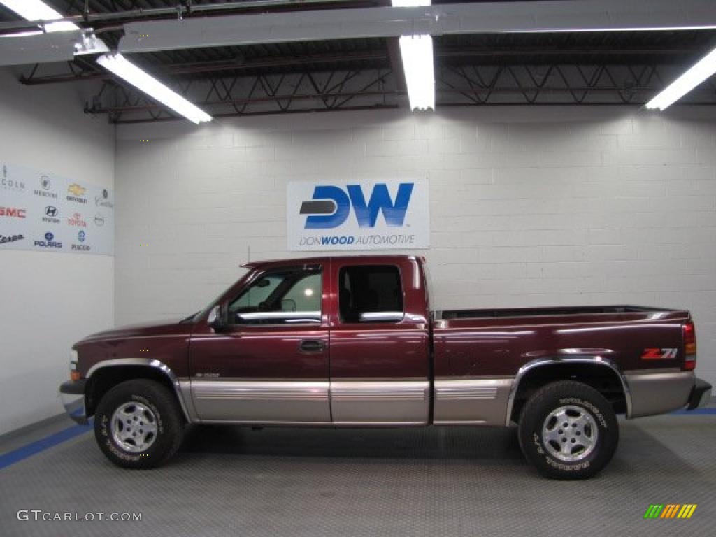 1999 Silverado 1500 LS Z71 Extended Cab 4x4 - Dark Carmine Red Metallic / Graphite photo #6