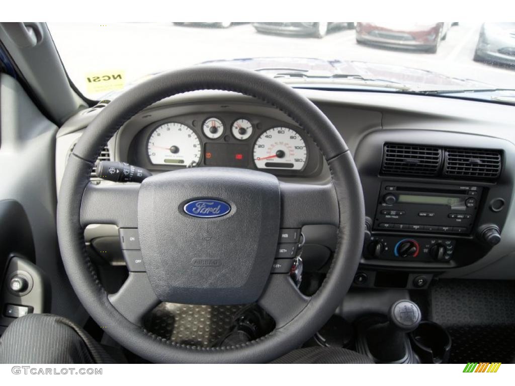 2011 Ford Ranger Sport SuperCab Medium Dark Flint Steering Wheel Photo #46674149