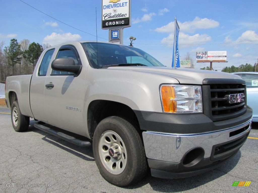 2009 Sierra 1500 Work Truck Extended Cab - Silver Birch Metallic / Dark Titanium photo #1