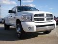 2008 Bright White Dodge Ram 3500 Laramie Quad Cab 4x4 Dually  photo #1