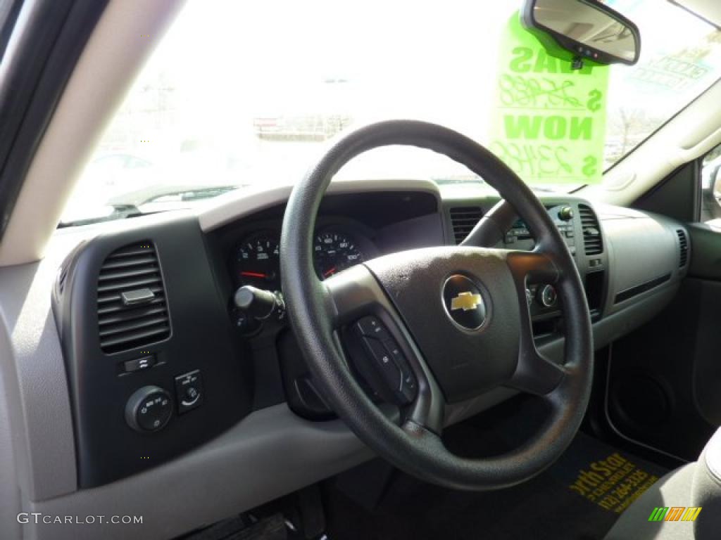 2009 Chevrolet Silverado 1500 LS Crew Cab Dark Titanium Steering Wheel Photo #46683635