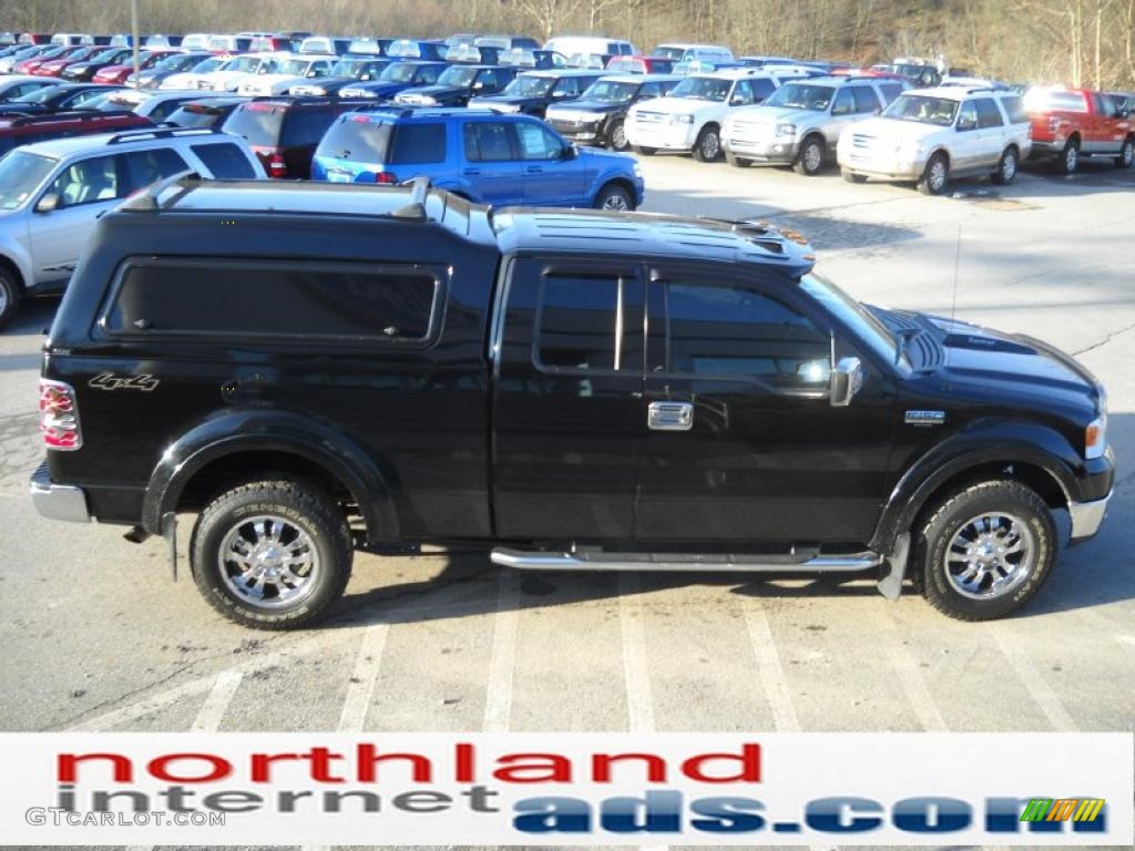 2004 F150 Lariat SuperCab 4x4 - Black / Black photo #5