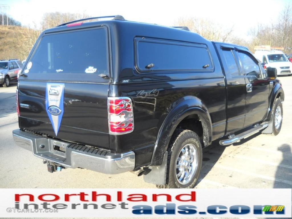 2004 F150 Lariat SuperCab 4x4 - Black / Black photo #6
